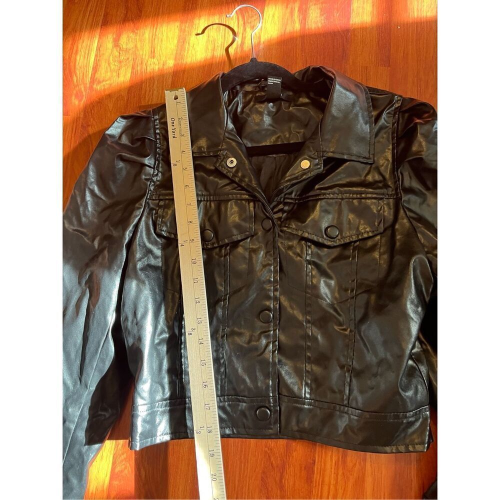 Forever 21 Faux Leather Puffed Sleeves jacket size large. - Picture 8 of 10